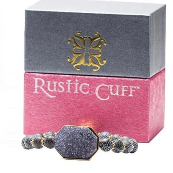 BLACK DRUZY Stone Rustic Cuff - Picture 3 of 4